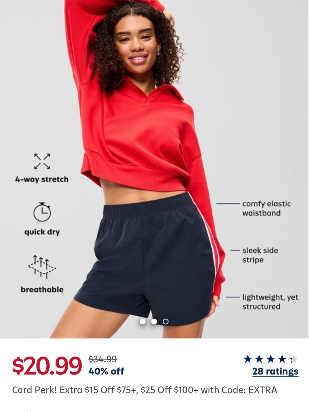 ISO***** Old Navy Navy Athletic Shorts with White Side Stripe